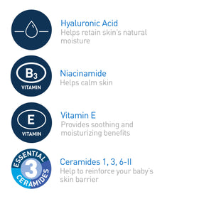 CeraVe bottle in use during baby bath showing tear-free comfort