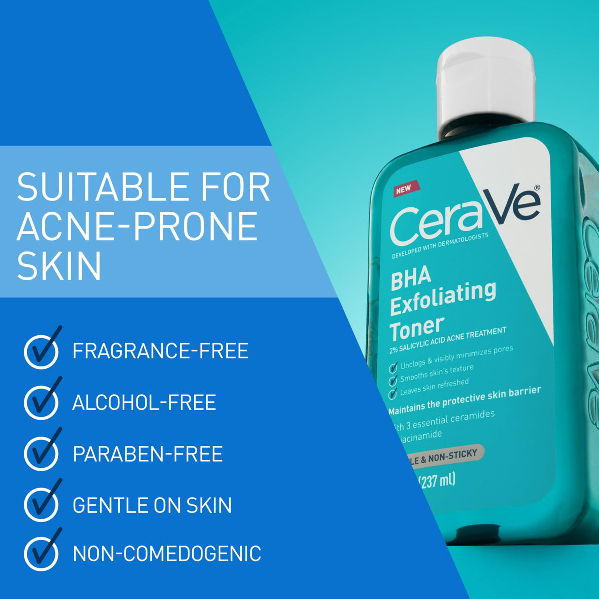 CeraVe 8 oz bottle next to a ruler to show exact size and scale