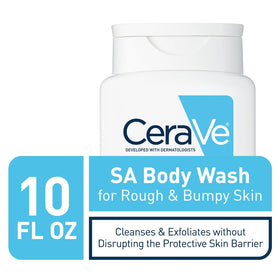 CeraVe body wash pump dispensing foam, demonstrating easy application and quick lather