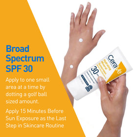 CeraVe bottle cap and label detail showing SPF and mineral filters