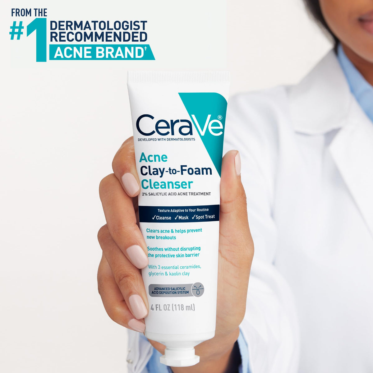 CeraVe mask applied on skin for deeper oil control