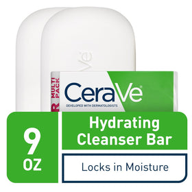 CeraVe cleanser bar texture close-up highlighting gentle, moisturizing formula
