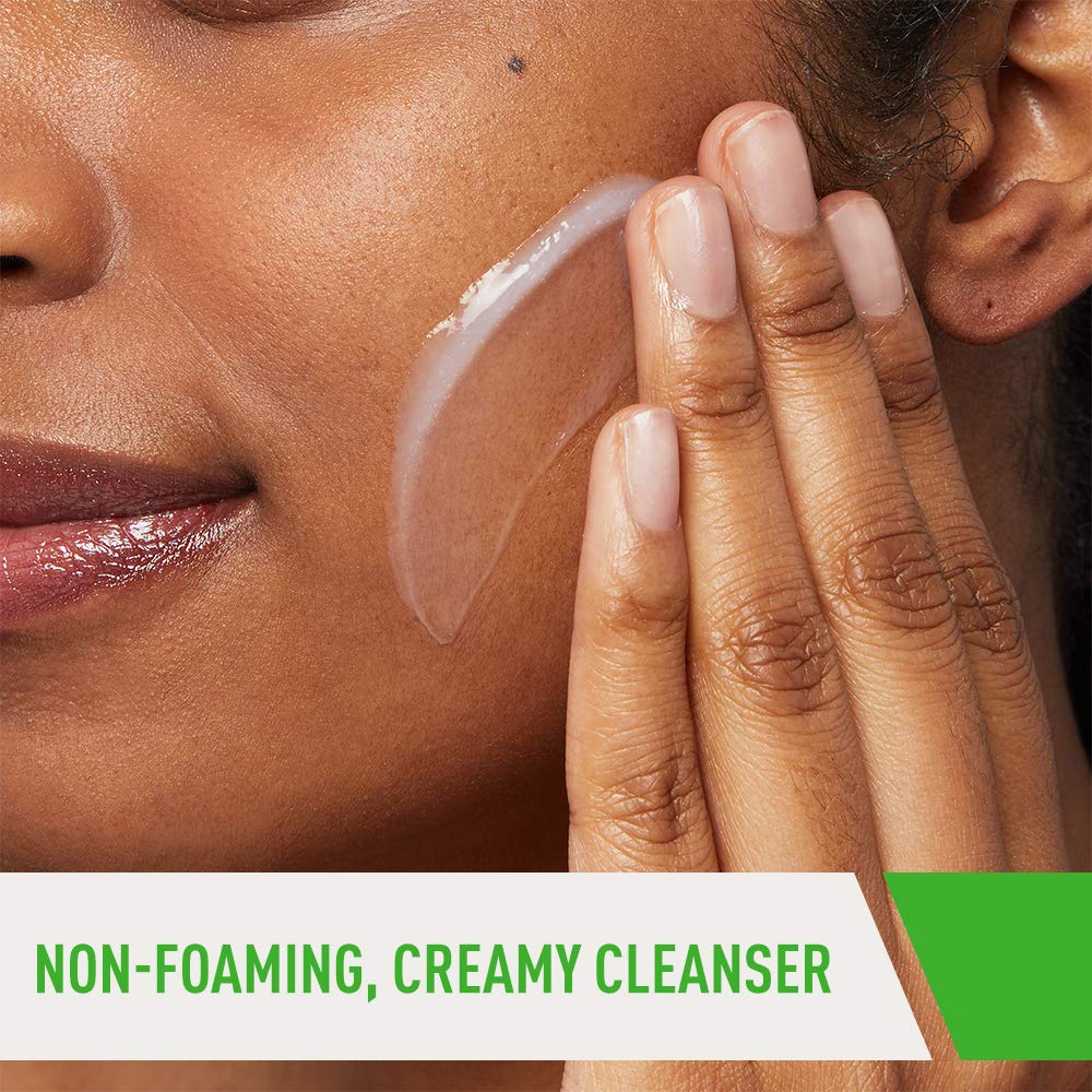 CeraVe hydrating cleanser being dispensed into hand demonstrating gentle cleansing benefit
