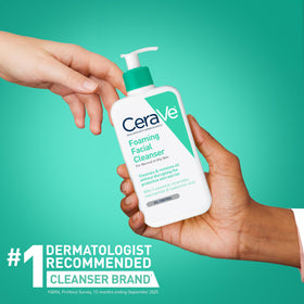 CeraVe cleanser beside moisturizer showing routine pairing for balanced skin benefit