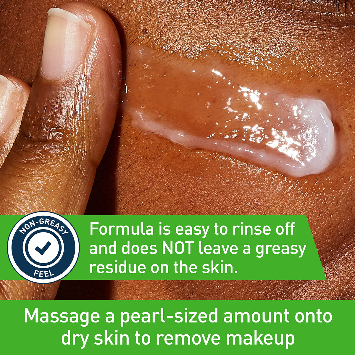 CeraVe texture close-up revealing balm-to-oil consistency for effective removal