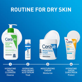 Applying CeraVe to elbows and knees for targeted dryness relief