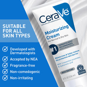 CeraVe 19 oz tub next to common items showing generous size
