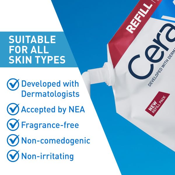 CeraVe cream texture close-up highlighting rich non-greasy feel and fast absorption benefit