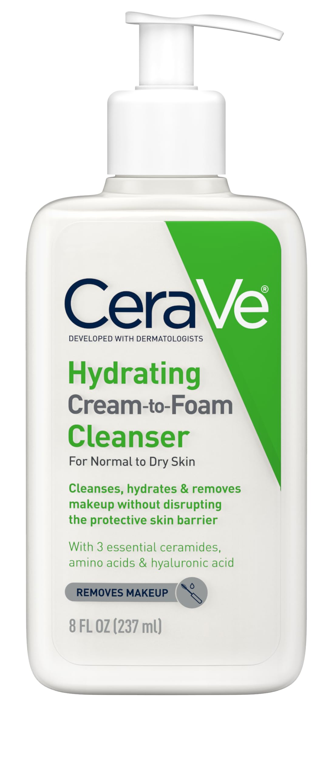 CeraVe front packaging showing product and benefits for gentle cleansing