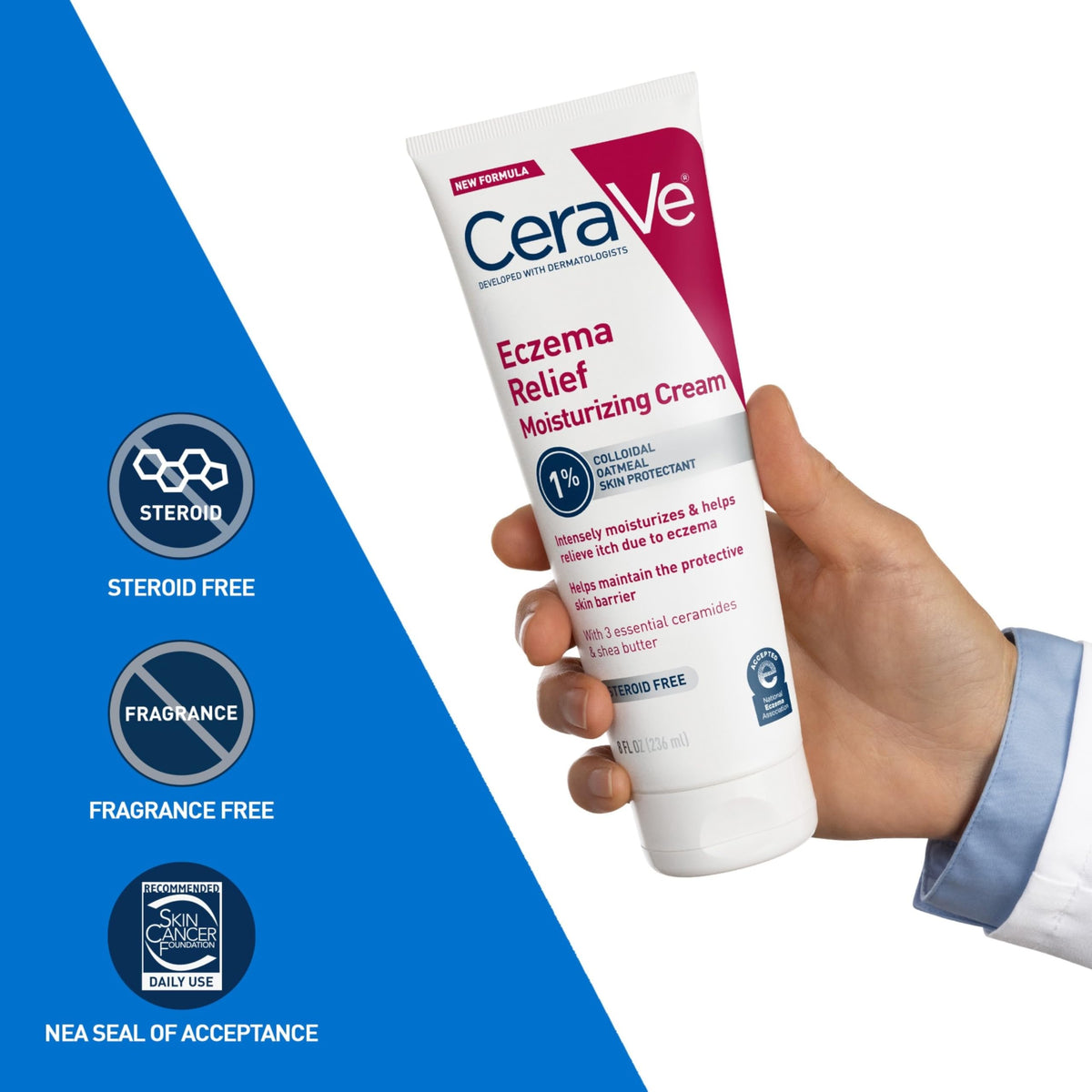 CeraVe in bathroom after shower illustrating post-bath lock-in hydration