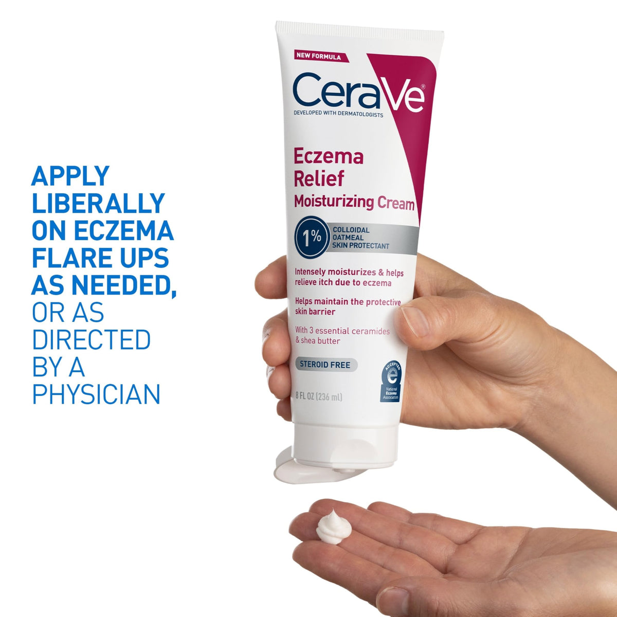 CeraVe 8oz jar next to hand showing product size and portability