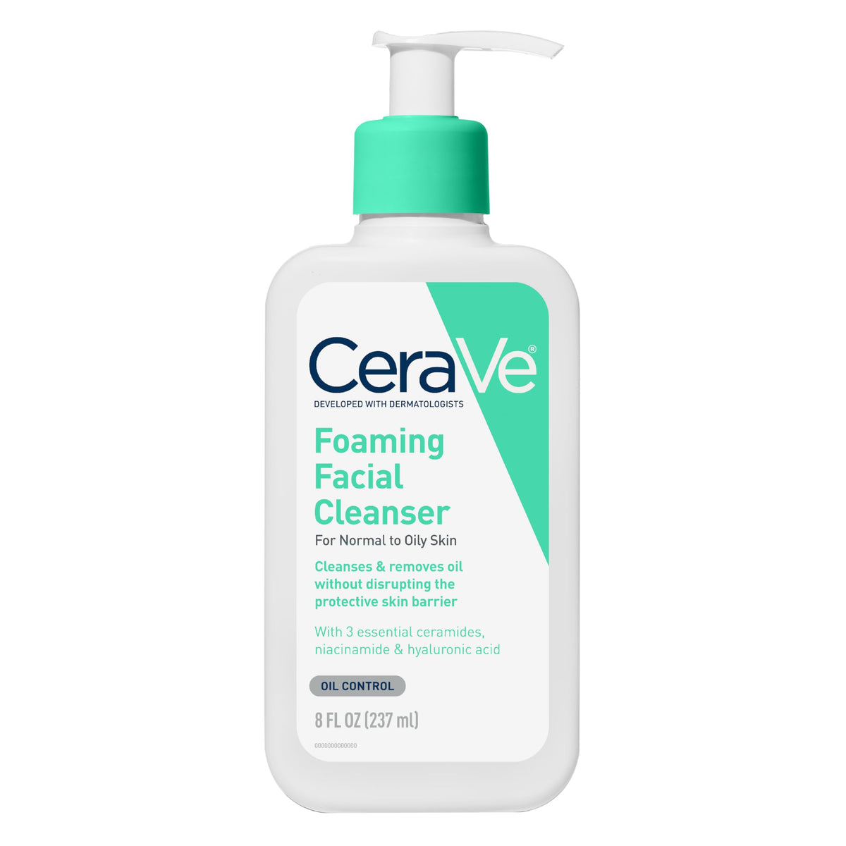 CeraVe front packaging showing bottle and clear gel benefit: recognizable, gentle cleansing