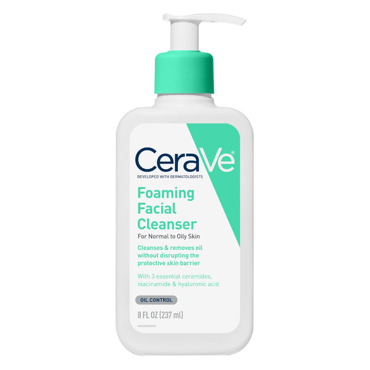 CeraVe front packaging showing bottle and clear gel benefit: recognizable, gentle cleansing