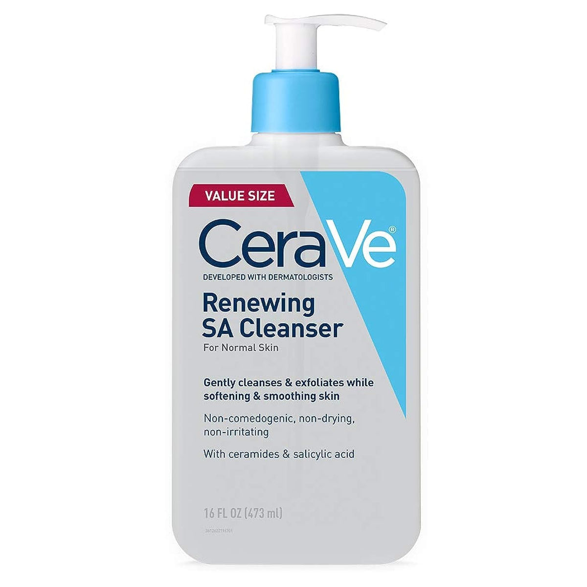 CeraVe front packaging 16oz showing bottle and label benefits