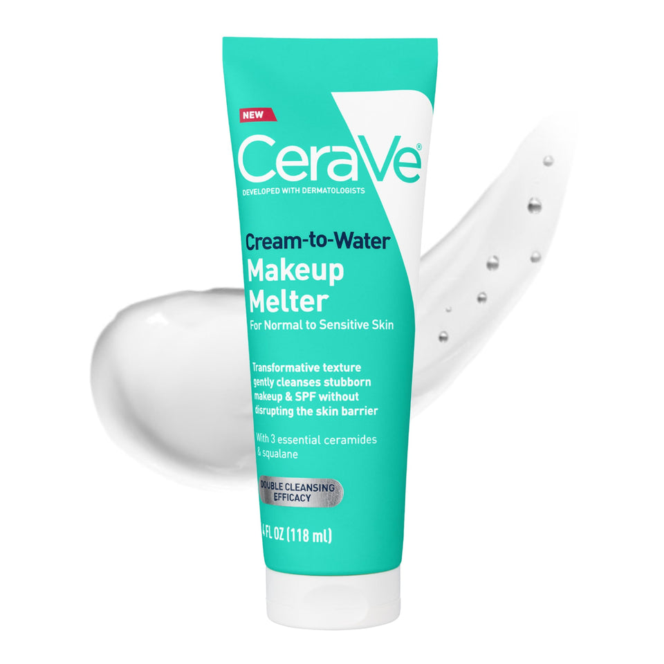 CeraVe front packaging showing cream-to-water makeup melter and benefits
