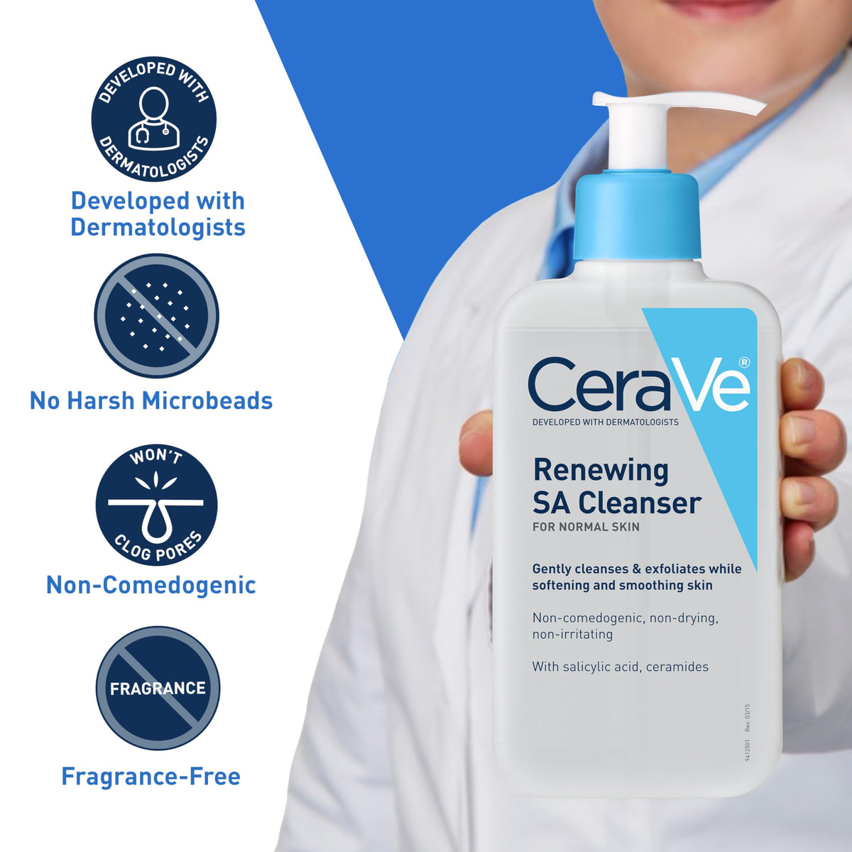 CeraVe gel texture on hand demonstrating smooth, non-gritty feel