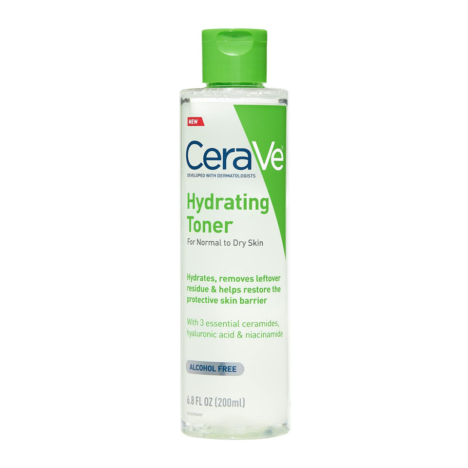 CeraVe front packaging showing full toner bottle and product benefit