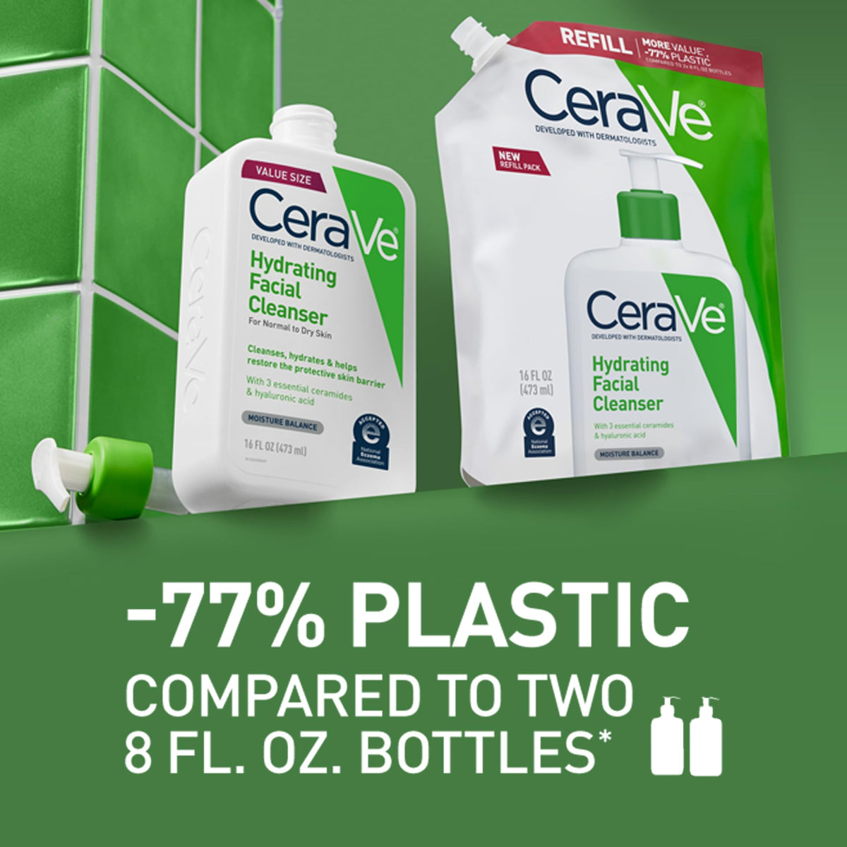 CeraVe in bathroom routine illustrating gentle daily cleansing and calming effect