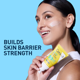 CeraVe used outdoors by a person illustrating daily sun protection