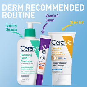 CeraVe ingredient label featuring mineral filters and ceramides