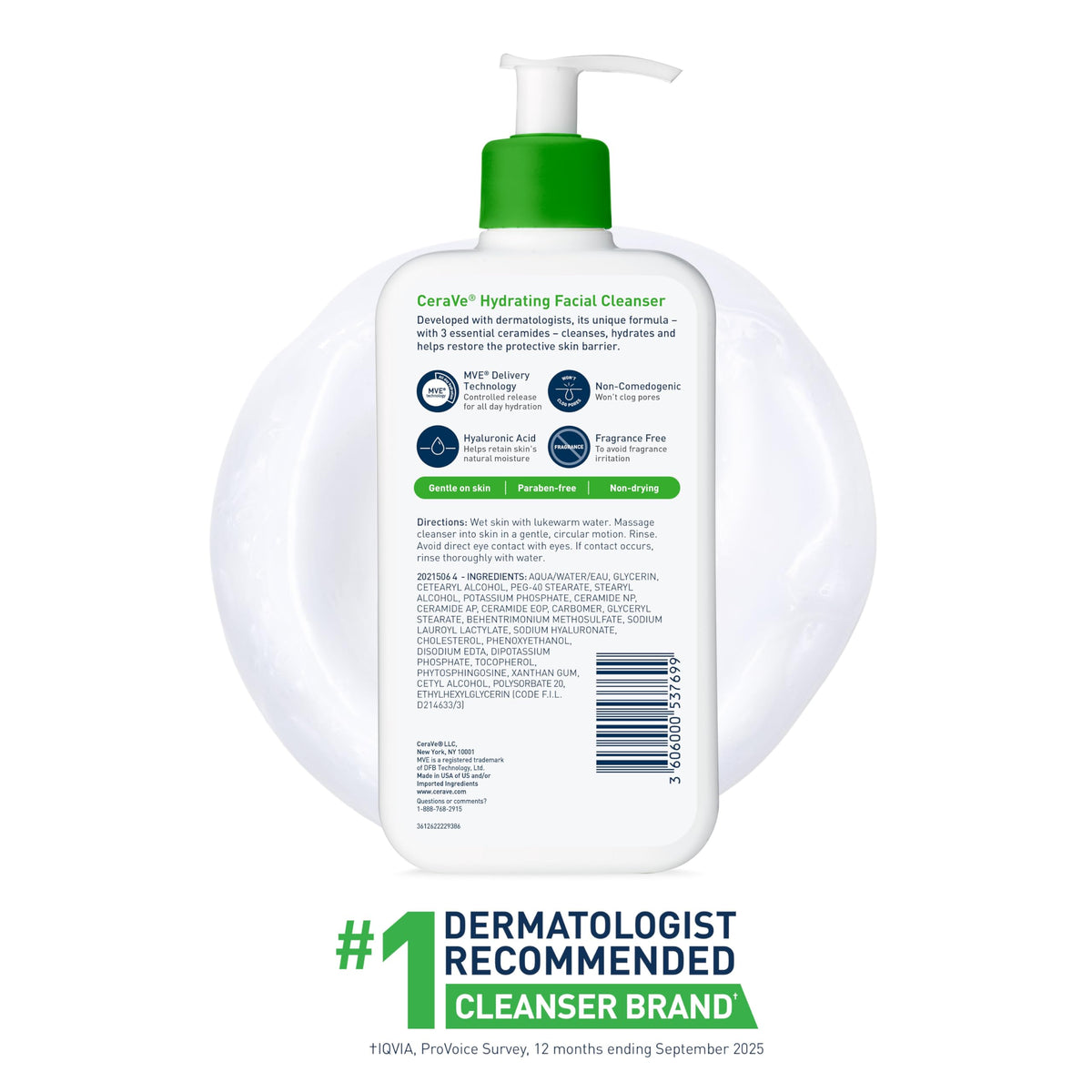 CeraVe product label featuring National Eczema Association acceptance badge