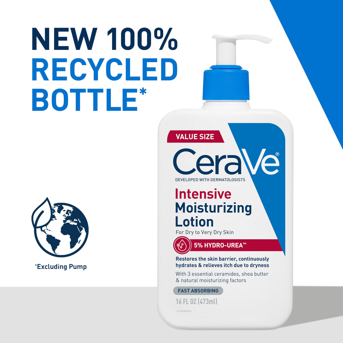 CeraVe pump dispensing lotion demonstrating easy application and fast absorption