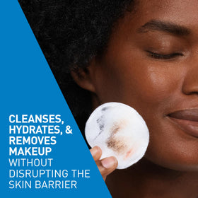 Close-up of CeraVe micellar water texture pouring to show lightweight feel