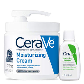 CeraVe moisturizing cream front with pump showing easy dispensing and long-lasting hydration