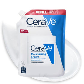 CeraVe moisturizing cream refill front view showing 16 oz packaging and practical refill benefit