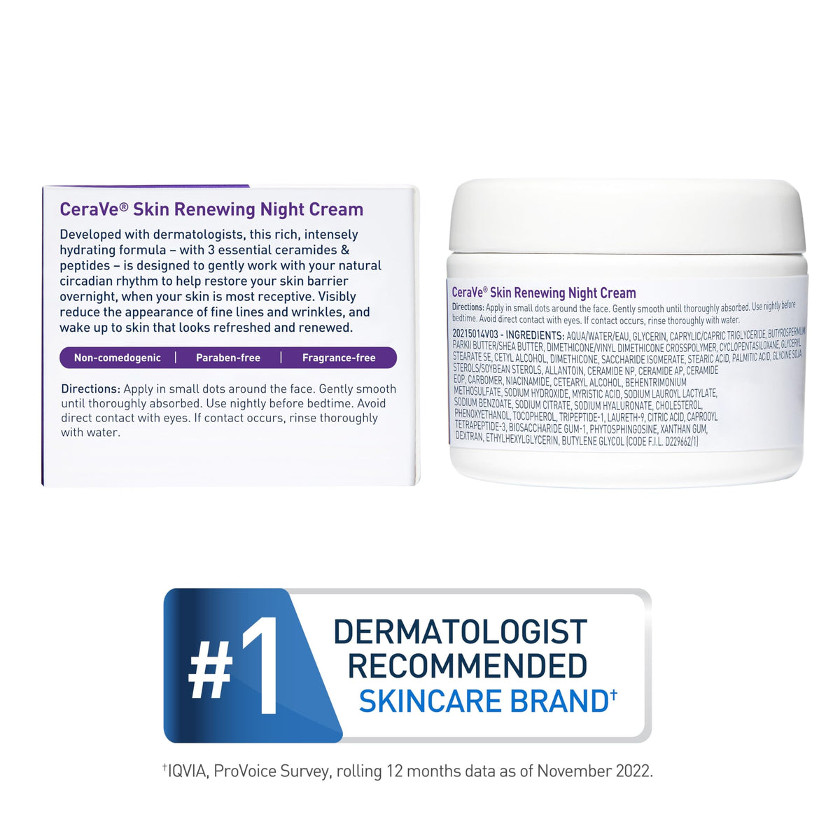 CeraVe night cream next to ruler showing 1.7 ounce size and portability
