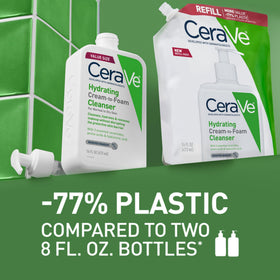CeraVe refill pouring into pump bottle for convenient use