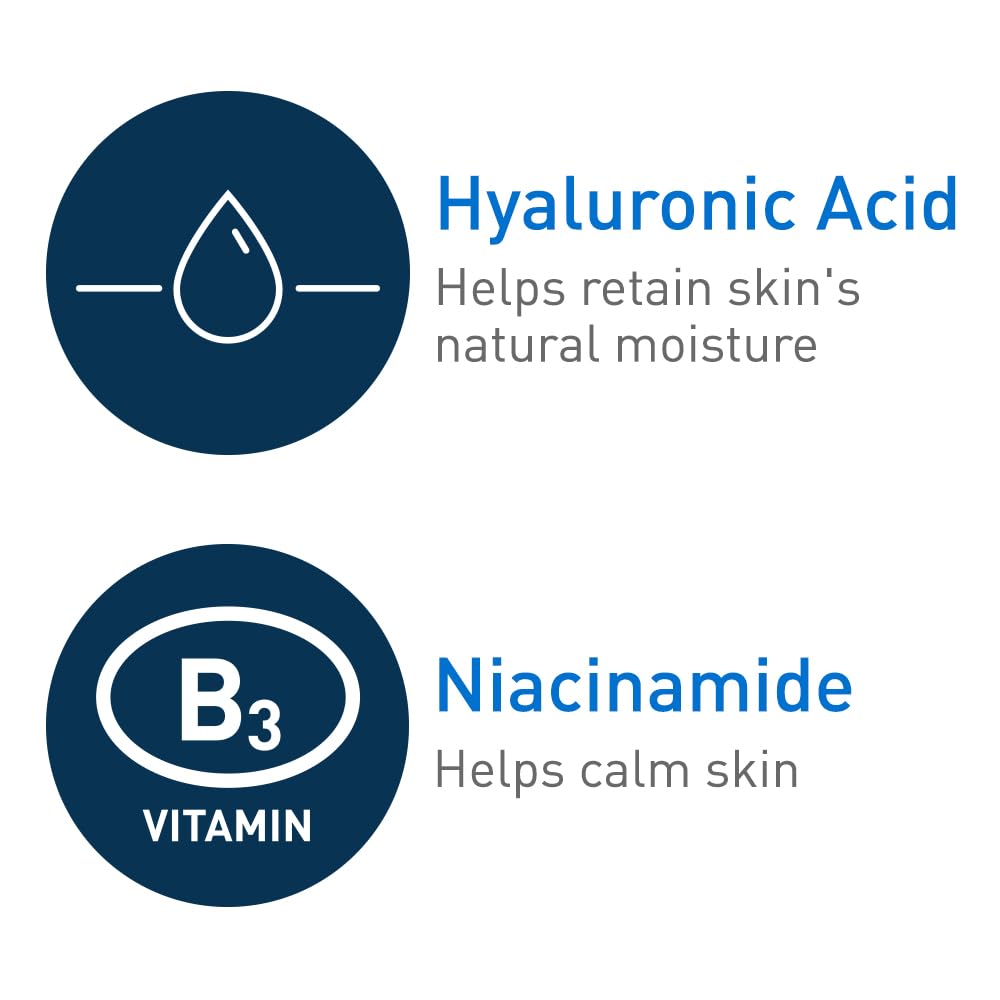 CeraVe serum on bathroom shelf as part of evening routine