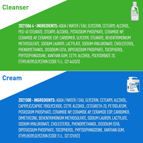 CeraVe cream and cleanser on bathroom counter lifestyle scene for daily routine convenience