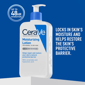 CeraVe size comparison with hand holding 12 oz bottle for scale and portability
