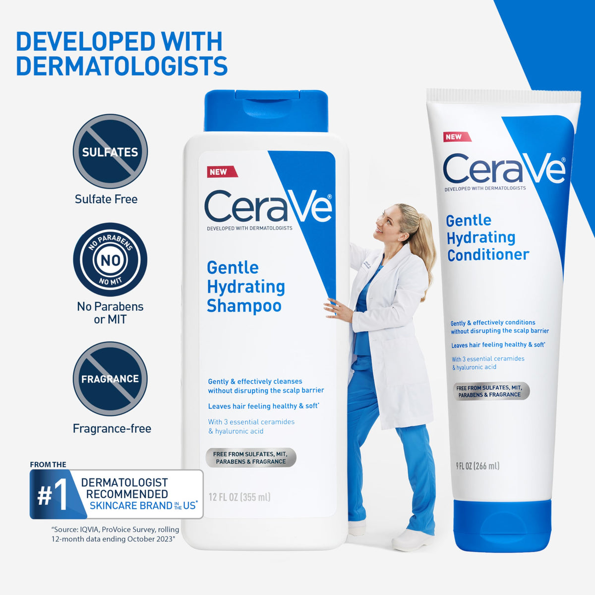 CeraVe 19 oz bottle next to common item for size comparison convenience
