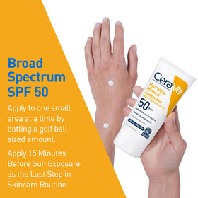 CeraVe tube in a hand for scale to show the 5 oz portable size
