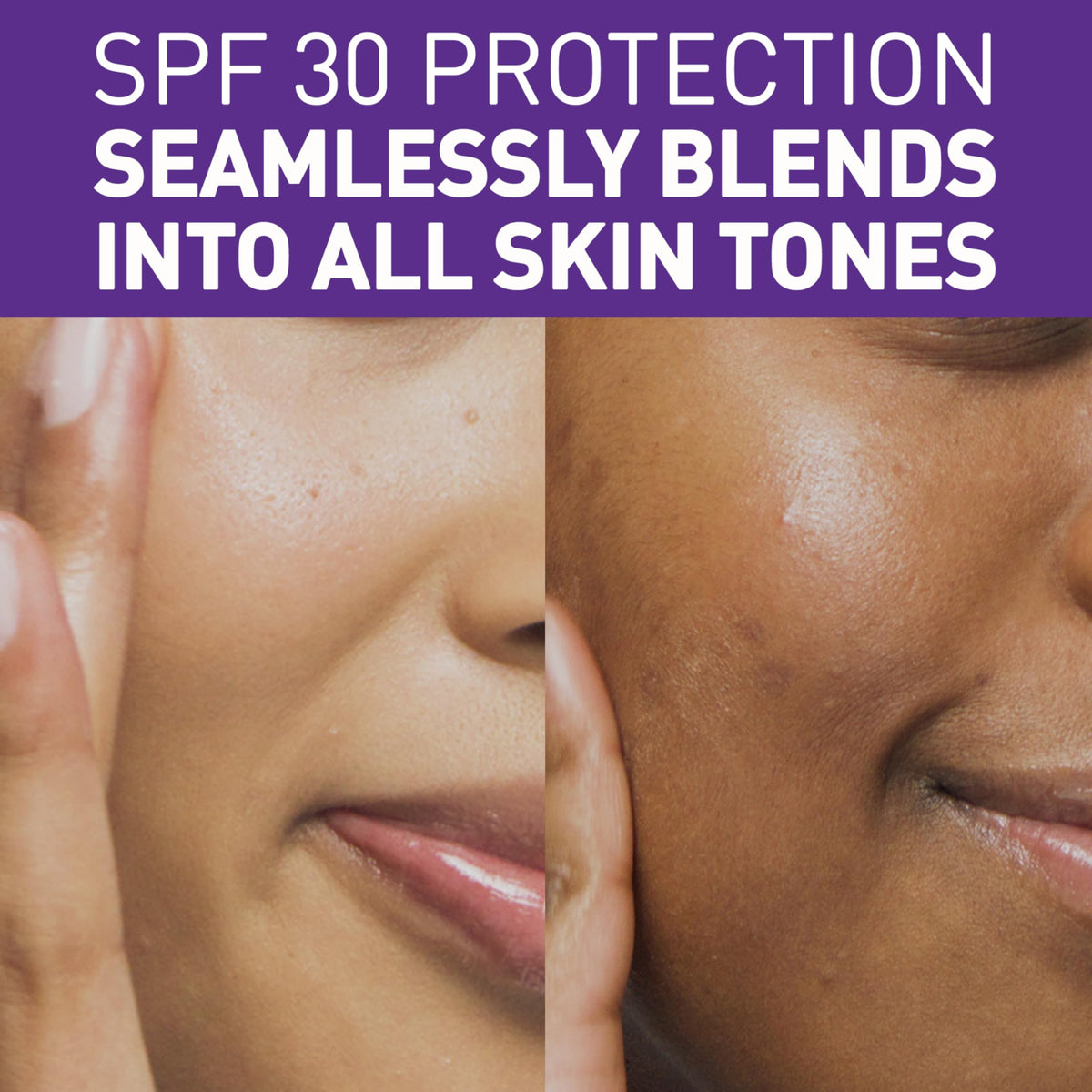CeraVe sunscreen spread on skin showing broad-spectrum SPF 30 protection