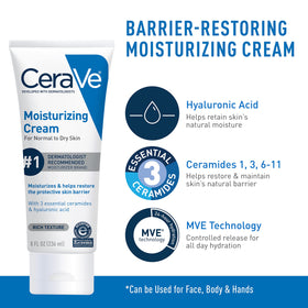 CeraVe cleanser texture on hand demonstrating gentle, non-foaming formula that preserves skin moisture