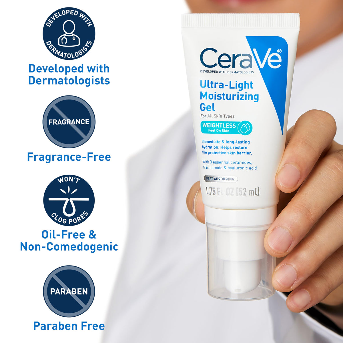 CeraVe 1.75 fl oz size comparison with hand for travel-friendly benefit