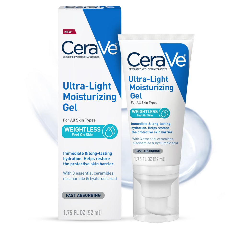 CeraVe front packaging showing bottle and label, clear hydration benefit