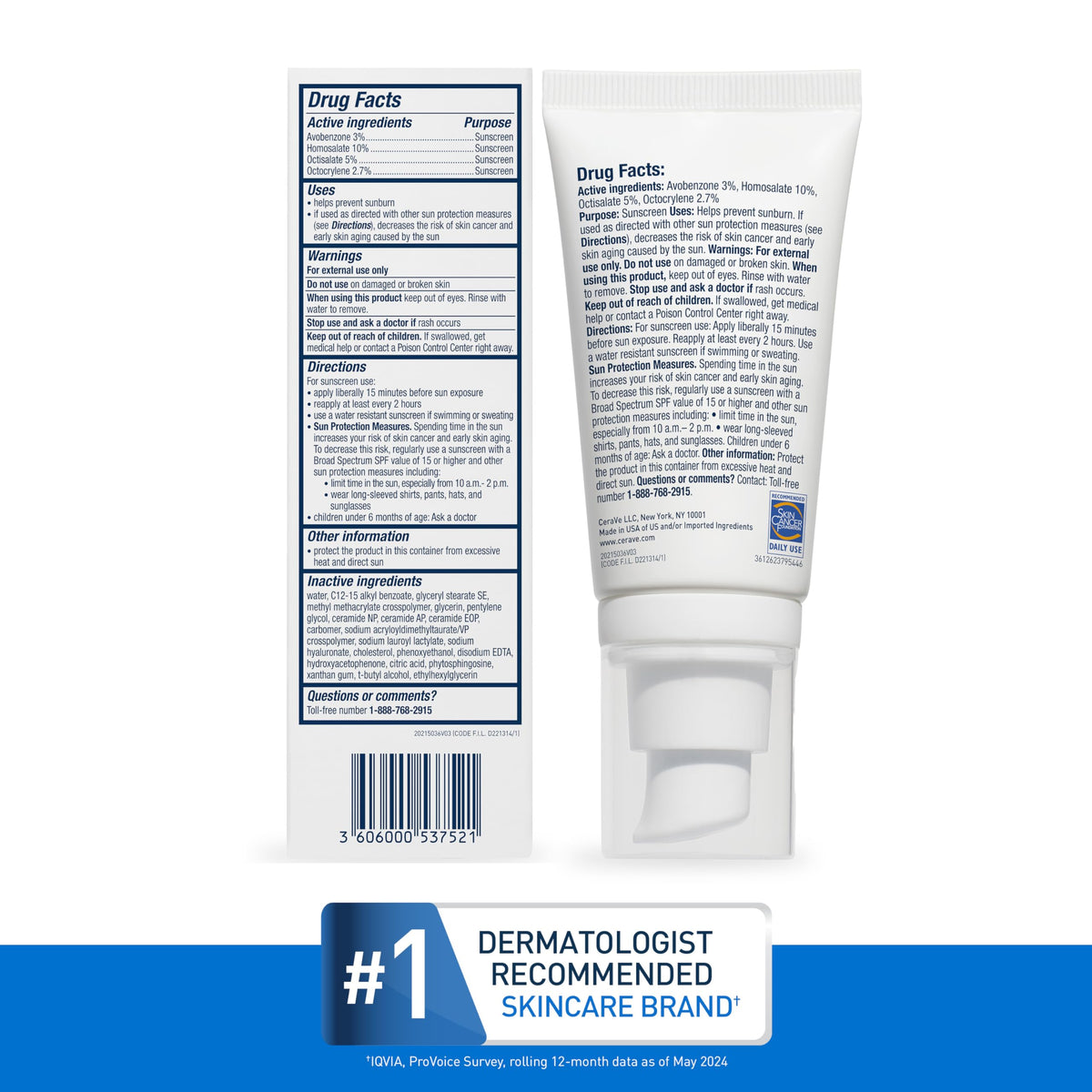 CeraVe ingredient panel close-up showing hyaluronic acid benefit