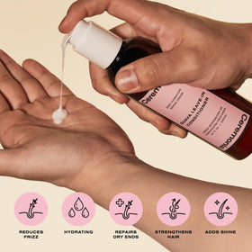 Ceremonia guava cream being applied in hand for quick detangling benefit