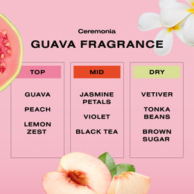 Ceremonia ingredient label detail, reassures about clean formula and no harsh chemicals