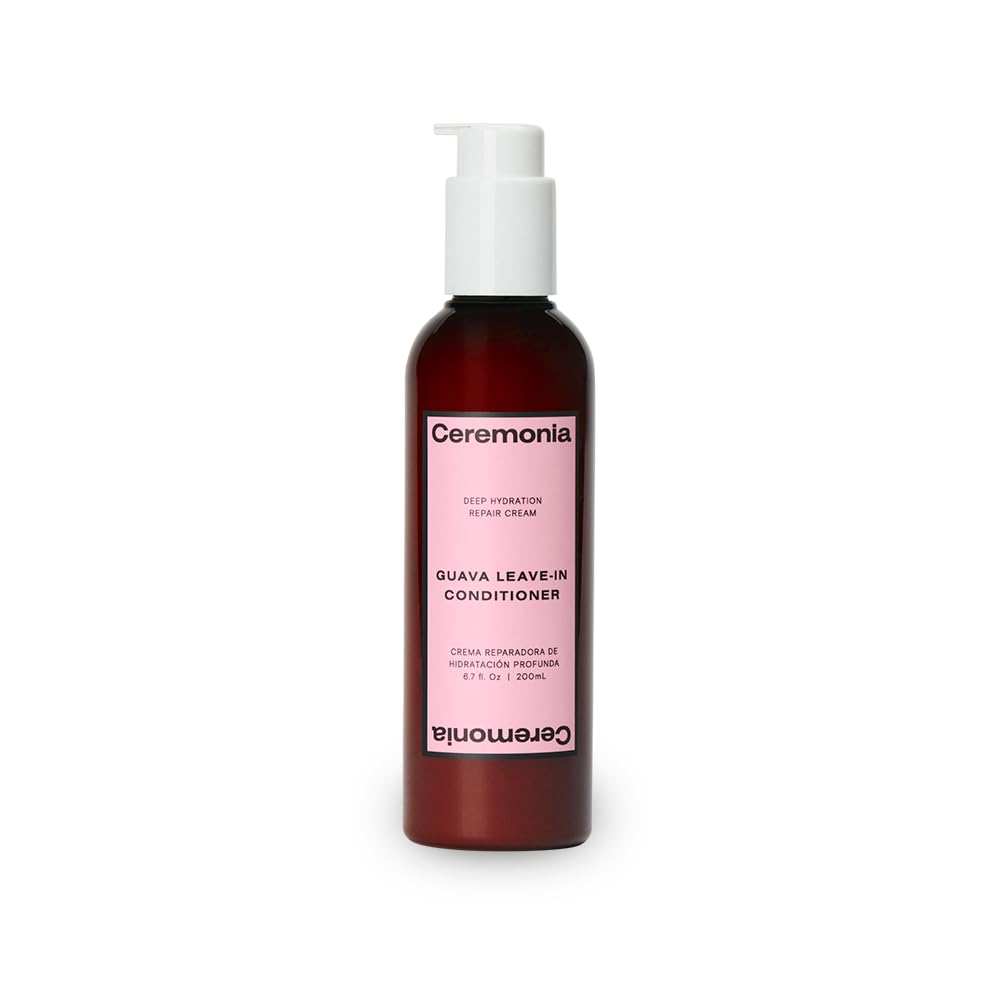 Ceremonia guava leave-in front bottle shows packaging and easy-use benefit
