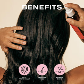 Ceremonia on hair showing smooth texture and reduced frizz