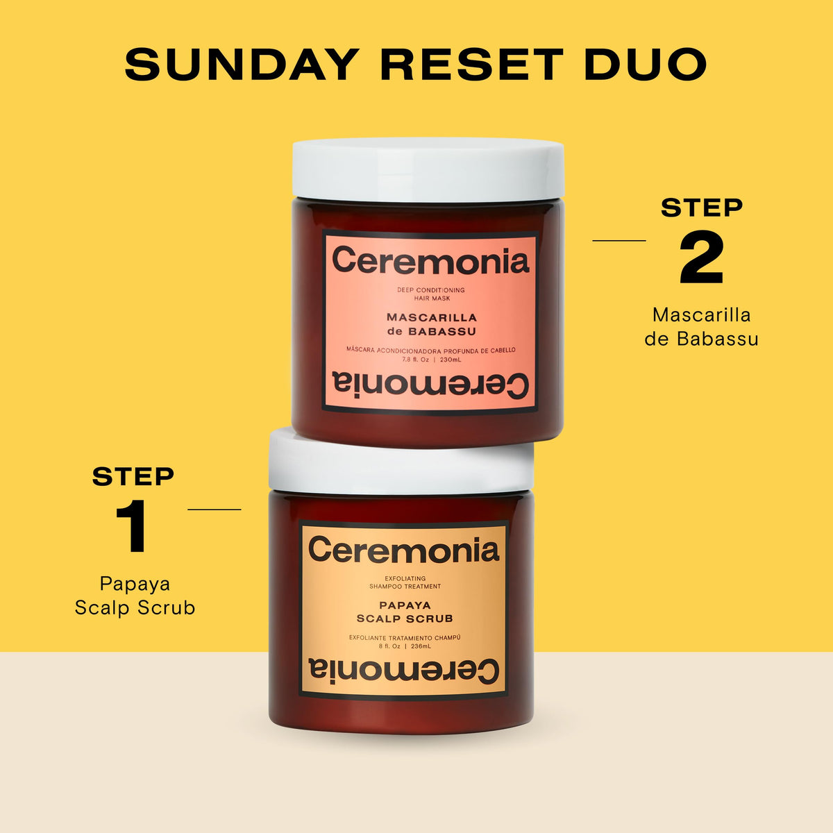 Ceremonia label and ingredient panel close-up highlighting clean formula