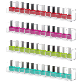 Cerpourt front view clear acrylic rack showing neat polish rows and easy access