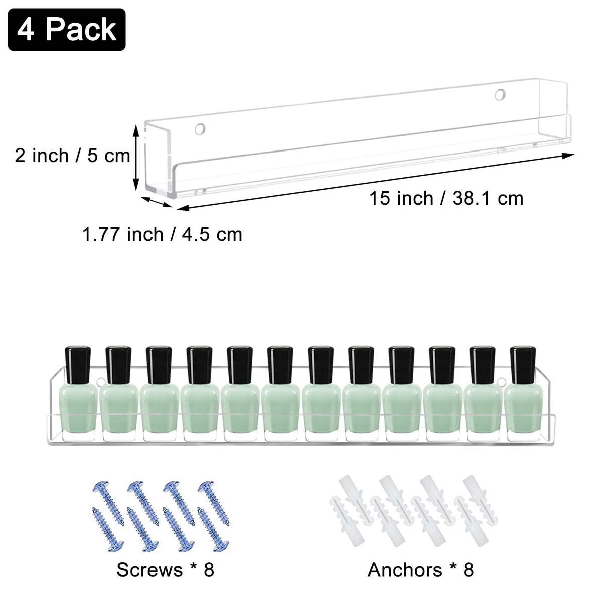 Cerpourt racks mounted in salon wall display saving counter space professionally