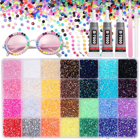 CESUSME organizer box showing neatly separated rhinestones for easy color selection