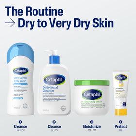 Cetaphil application on hands demonstrating quick absorption and soothing benefit
